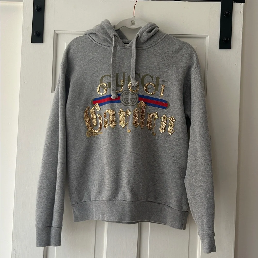 Gray Gucci Garden Hoodie size XS